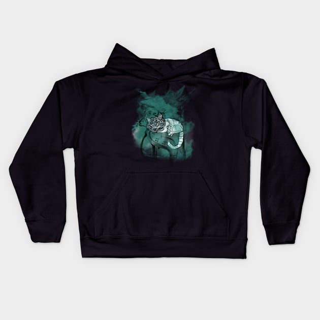 Cat of Cheshire Kids Hoodie by Virginia Picón